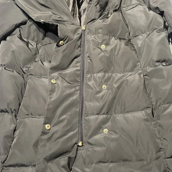 Women's COLE HAAN Signature Black Down 32" Long‎ Quilted Puffer Jacket Size XL - Picture 4 of 12